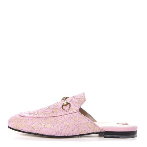 gucci pink lace mules|princetown rubber mules.